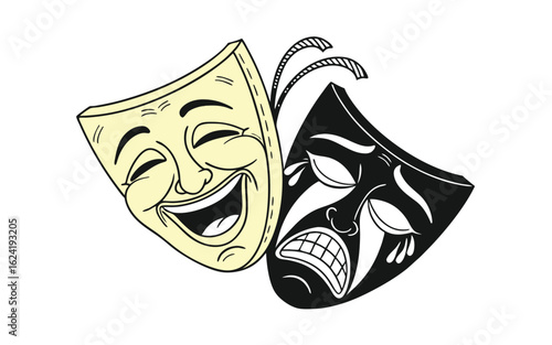 Comedy Tragedy Masks Performance Symbol vector