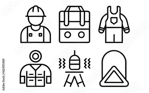 Construction worker safety gear and equipment helmet vest