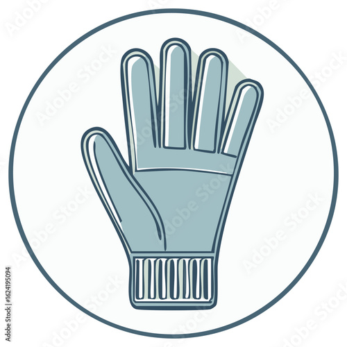 Winter mitten icon stylized graphic illustration of a hand covering with warm clothing