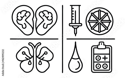 Medical Icons Featuring Anatomy And Instruments nose sinus