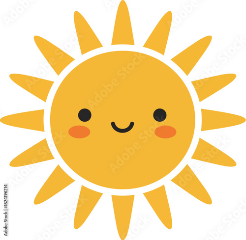 Happy cartoon sun cheerful summer icon