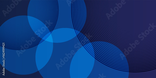 Blue abstract background with glowing circles. Swirl circular lines pattern. Geometric spiral. Twirl element. Modern graphic design. Futuristic technology concept.