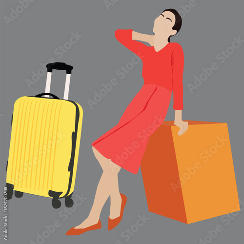 woman with suitcase