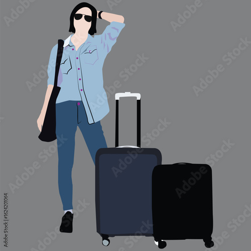 woman with luggage