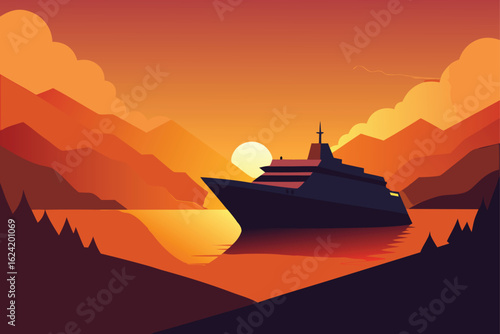 cruise-ship-silhouetted-during-golden-hour--.eps