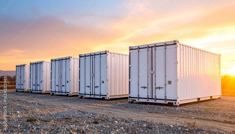 Fototapeta premium modern white BESS containers
