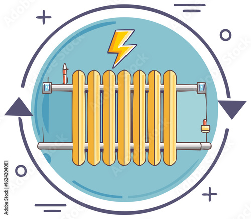 Electric radiator and energy concept illustration