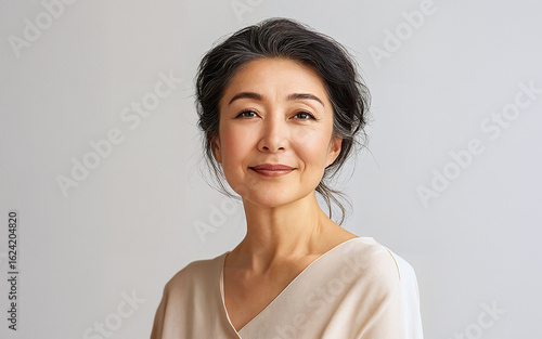 微笑む上品なアジア人女性のポートレート