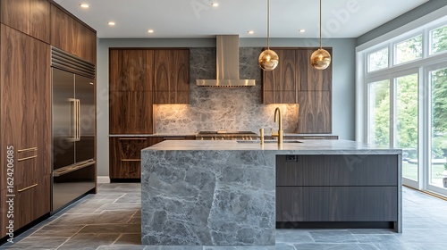 Modern kitchen interior with stylish sink design and contemporary home decor making sleek look