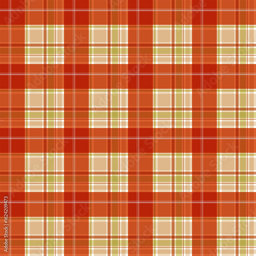 green and orange plaid