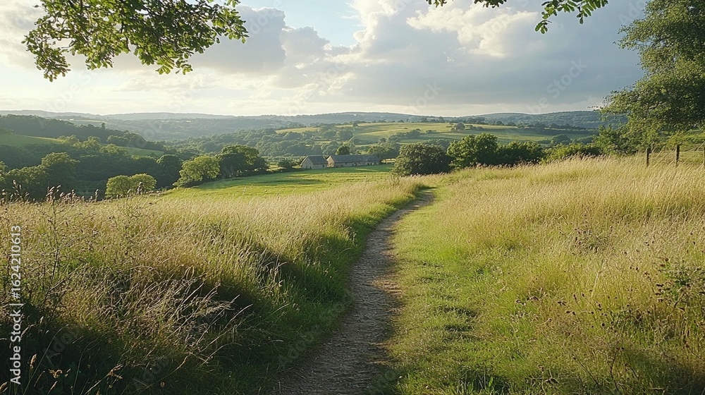 Obraz premium Countryside Path, Rolling Hills
