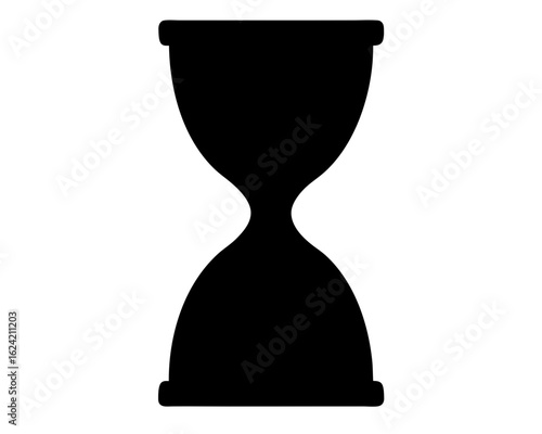 Black Silhouette of an Hourglass, Symbolizing Time Passing or Deadline