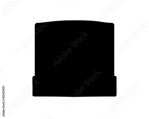 Solid Black Silhouette Depiction of a Rectangular Monument on a White Background