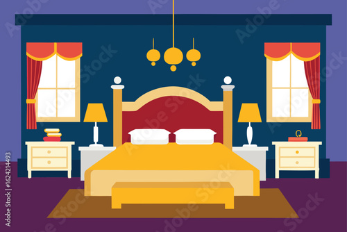 master bedroom suite with luxury furnishings 