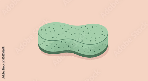 Sponge on Plain Background. Cleaning or bathroom hygiene tool. Studio shot