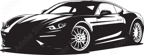 Luxurious Black Sports Car Vector Sleek and Powerful Automobile Design