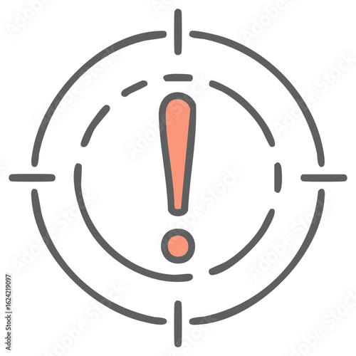 Targeted Exclamation Mark Symbol Alert Danger Warning Icon