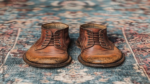 Brown Leather Boots on Rug