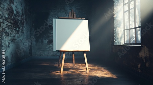 Blank Canvas in Rustic Room