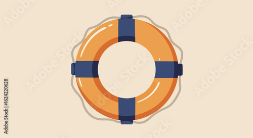 Lifesaver buoy illustration on a plain background, useful for summer campaigns