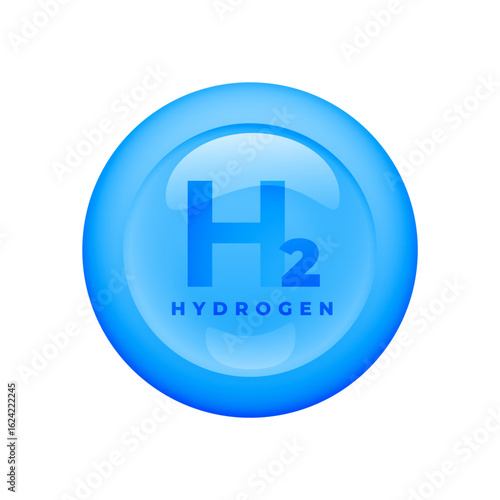 h2 hydrogen natural energy blue symbol design
