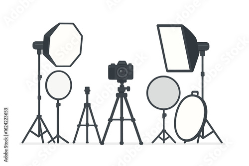 Modern Photography Studio Lighting Equipment illustration icon