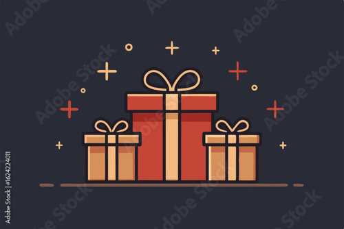 vector illustration of a christmas gift