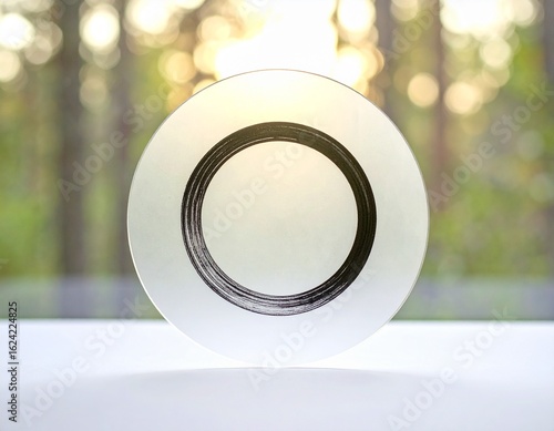 Zen Ink Circle on Frosted Glass
