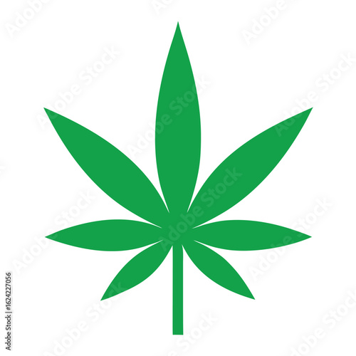 Green Marijuana Leaf Simple Illustration for Cannabis Related Concepts