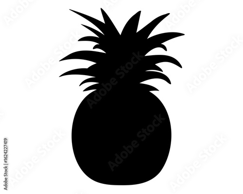 Pineapple silhouette, pineapple fruit icon. vector illustration