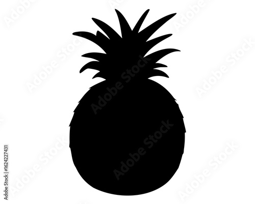 Pineapple silhouette, pineapple fruit icon. vector illustration