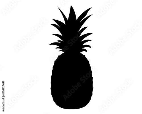 Pineapple silhouette, pineapple fruit icon. vector illustration