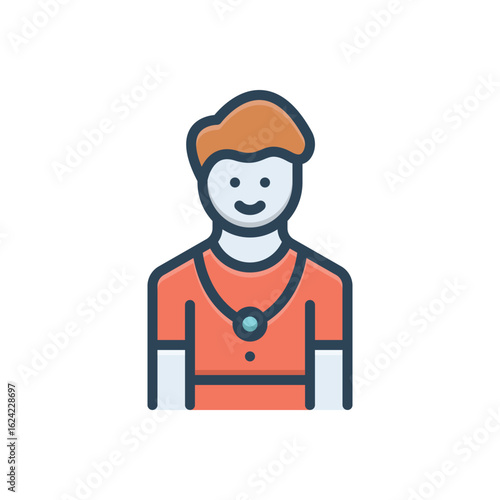 Color illustration icon for brother