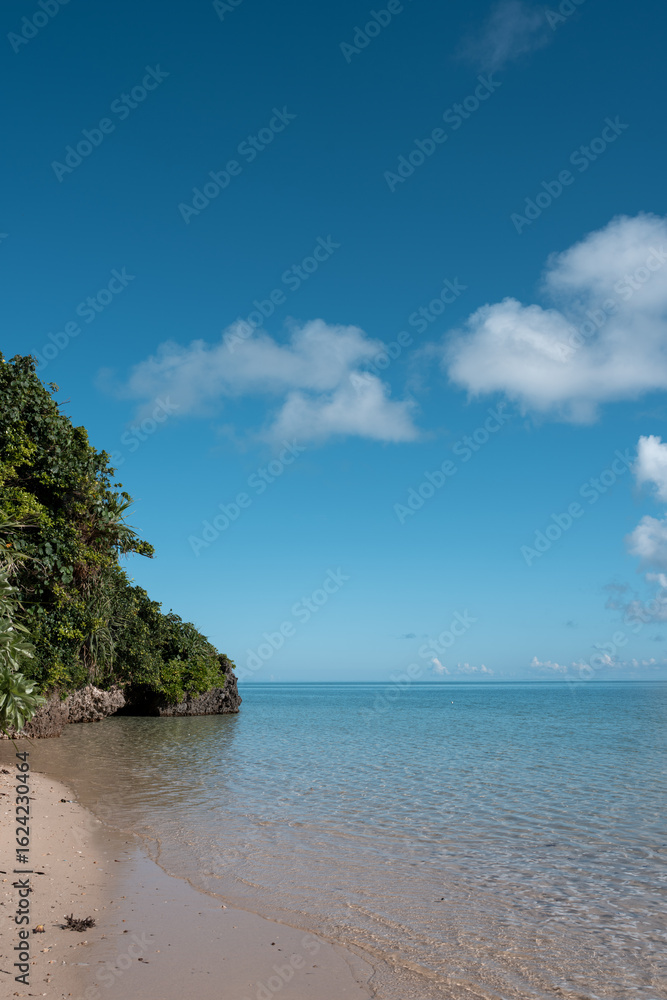 Fototapeta premium 小浜島にある小さな夏のビーチ