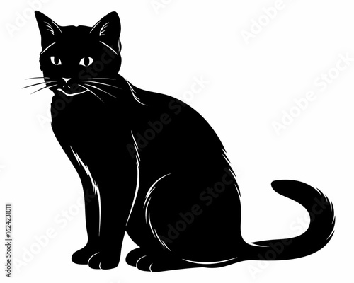 Black Lucky Cat Silhouette