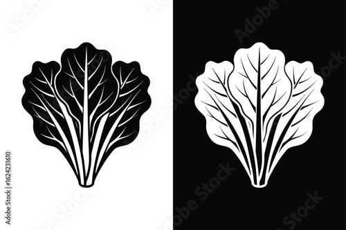 Swiss Chard Vector Icon. Clean Flat Design for Healthy Living Projects