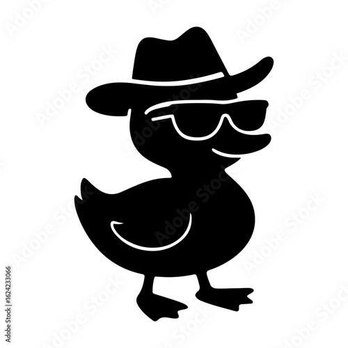 cowboy duck with hat vector