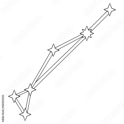 Dorado constellation illustration hand drawn outline vector