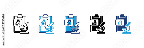 Medical Research icon set multiple style collection