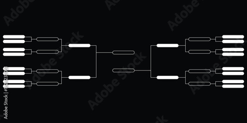 Playoff Bracket Vectors, Basketball Playoff Schedule, Bracket Championship Template Flat Style Design Vector Illustration