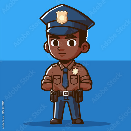 vector illustration of funny police officer