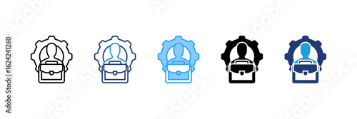 Management icon set multiple style collection