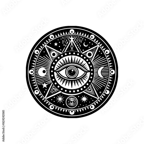 Ornate Mystical All-Seeing Eye Mandala