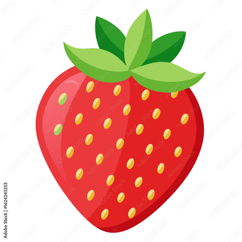 Obraz premium strawberry icon,strawberry flat vector,white background