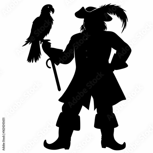 Pirate Captain Parrot Silhouette
