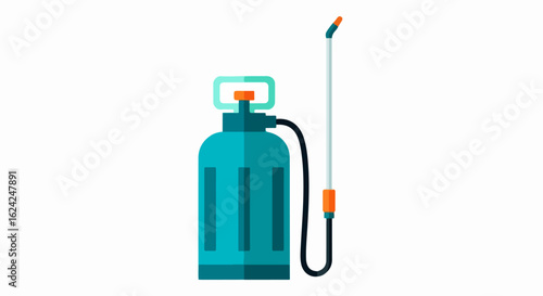 Teal and Orange Handheld Pressure Sprayer with Long Wand