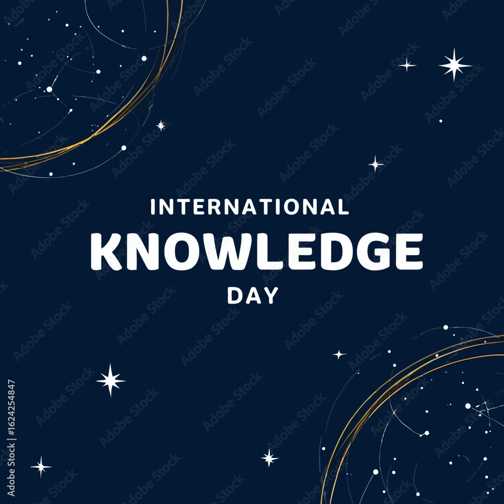 Fototapeta premium International knowledge day celebration with starry night background
