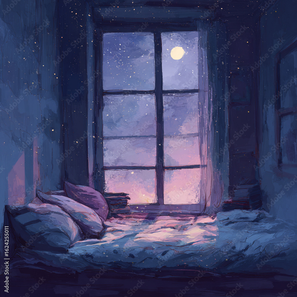 Obraz premium peaceful goodnight scene in the bedroom
