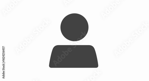 Minimalist Dark Gray User Profile Icon Silhouette for Digital Interfaces