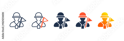 Tour Guide icon set multiple style collection